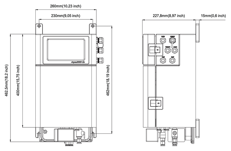 Bluesen-Aqua2000-5x-Wastewater-Water-Analyzer-Quality-pH-Sensor-Turbidity-Conductivity-Free-Chlorine-Measurement-PSC-Texas